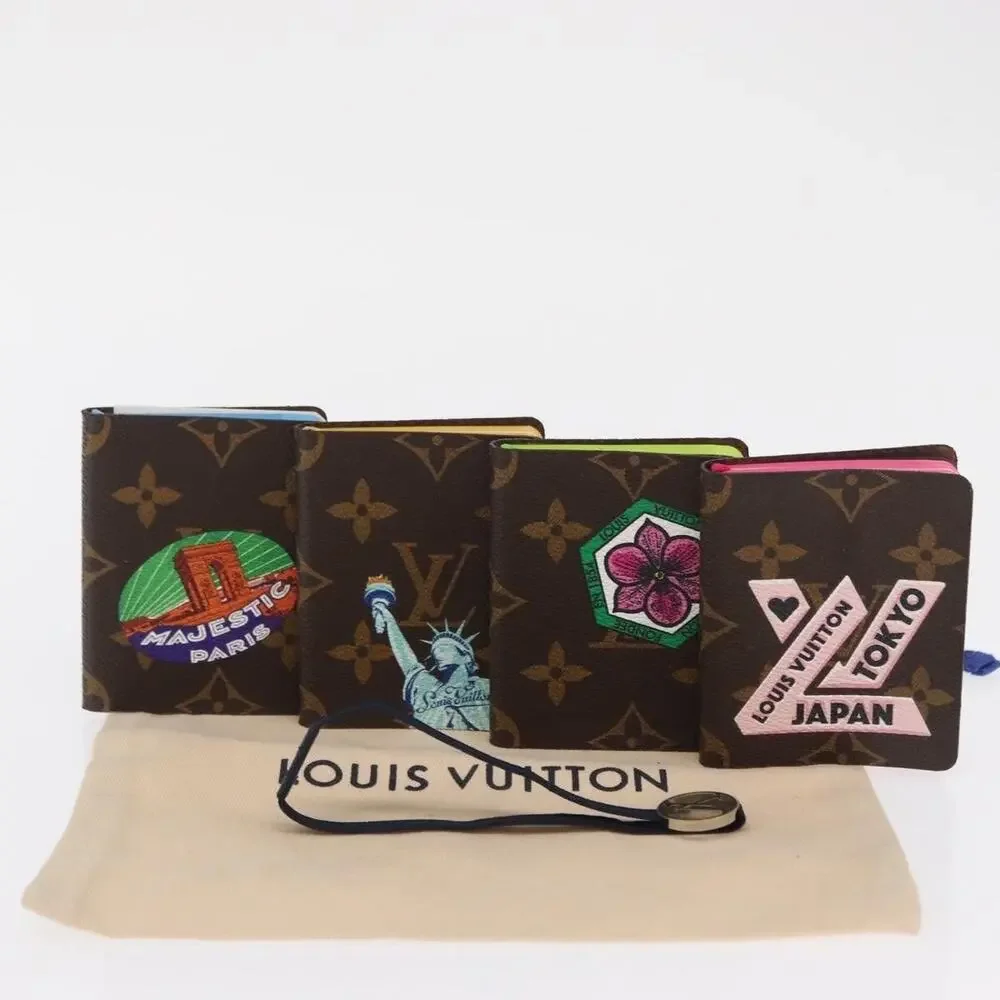 Louis Vuitton Monogram Note Mini Carnejour Planner 4 Book Set Brown